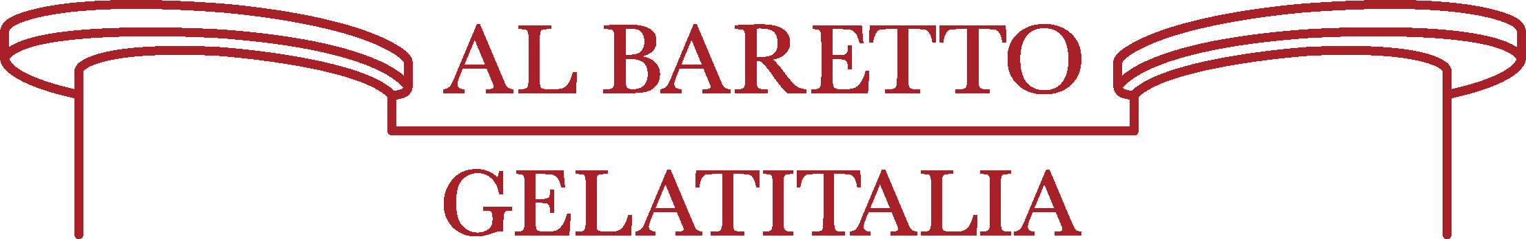 Logo Rosso Completo di Al Baretto - Gelatitalia, il locale di Genova, AL BARETTO - GELATITALIA IL LOCALE DI GENOVA